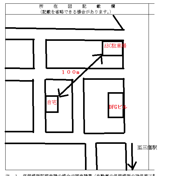 これで完璧 保管場所所在図の書き方 Takao行政書士事務所