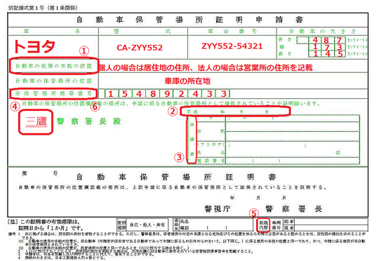 これで完璧 東京都の車庫証明申請書の書き方